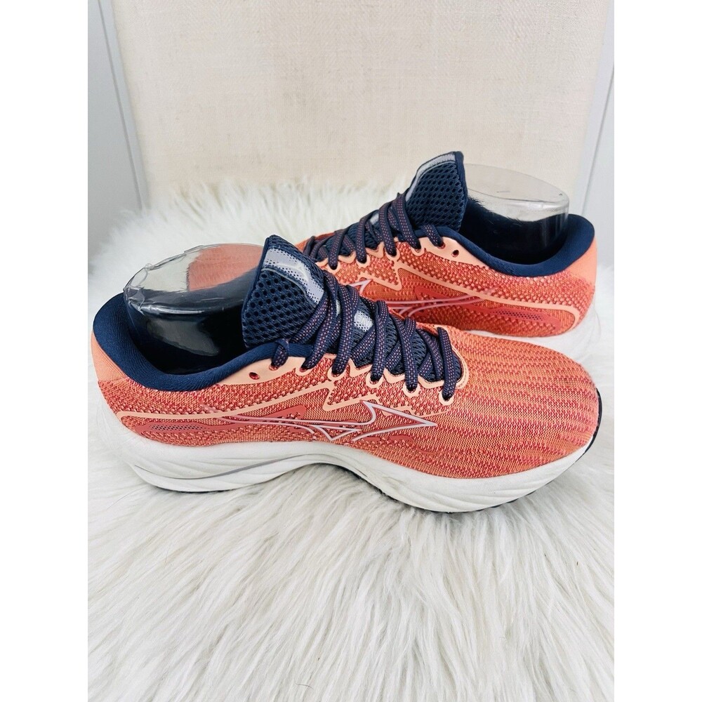 Mizuno Wave Rider 27 Coral Reef Snow White Womens Running Shoes Size 7 - Picture 4 of 8
